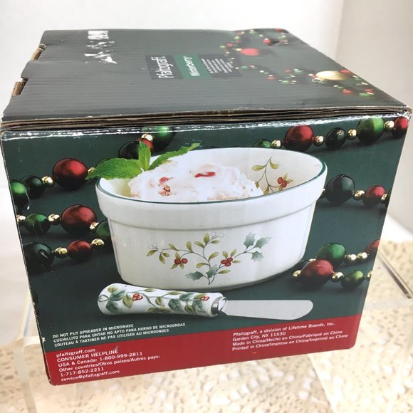 PFALTZGRAFF Winterberry Dip Mix Bowl + Knife Spreader Set - Picture 2 of 14